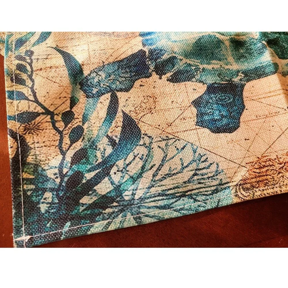 Beach Placemats Sea Turtle Table Decor 8pc Nautical Coastal Dining Decorations